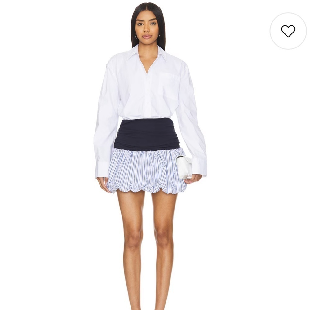 Lovers and Friends Andi Mini Dress in White & Navy